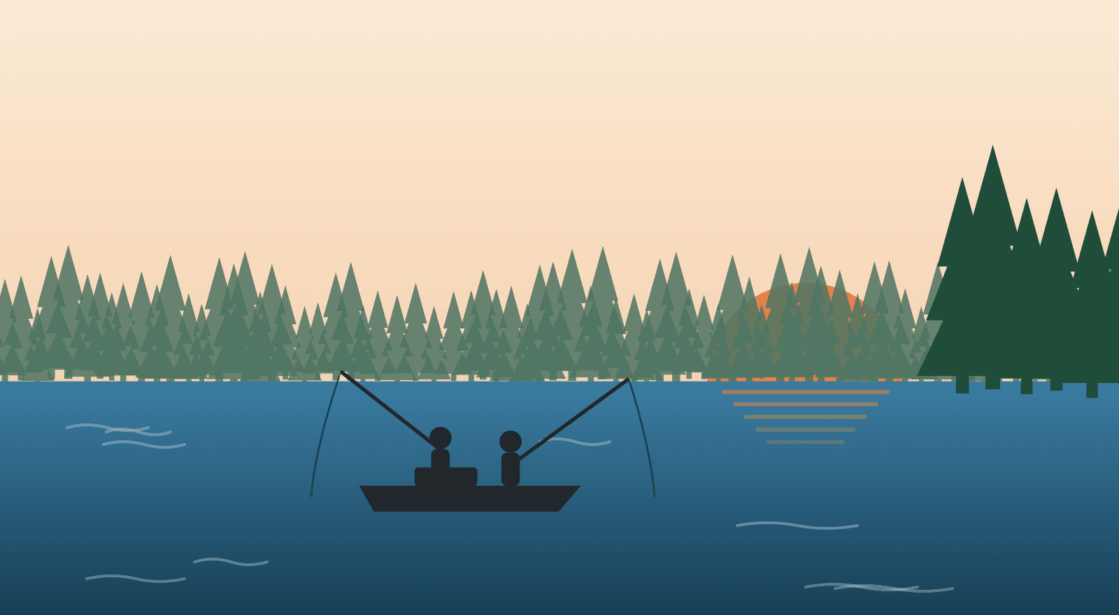 Illustrated Conroe near the south end of the lake.